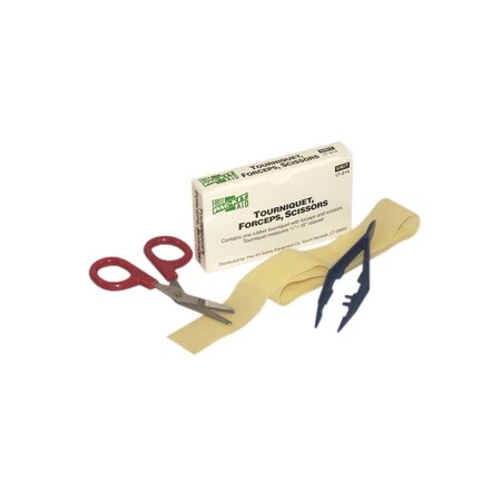 Acme United Rubber Tourniquet, Tweezers, Scissors, 1 Of Each In The Kit 17-014
